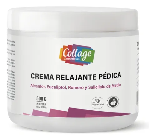 CREMA RELAJANTE PEDICA ALCANFOR, EUCALIPTO, ROMERO, Y SALICILATO DE METILO (500 GRS. - POTE)