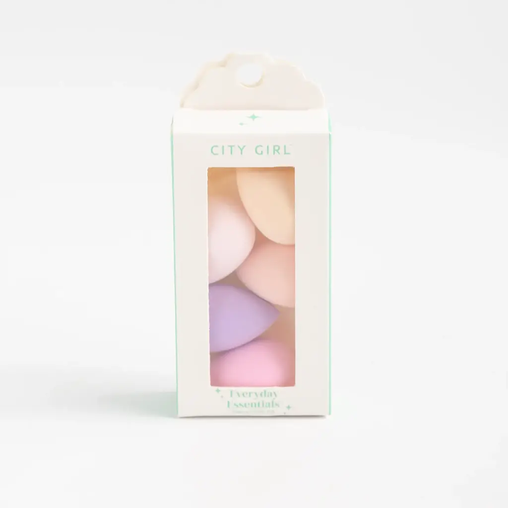 ESPONJA DE MAQUILLAJE PLANA EN FORMA DE GOTA (5 UND - CAJA)