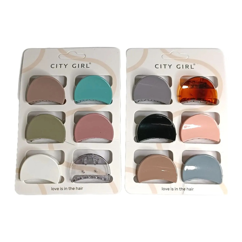 BROCHES PARA EL PELO (6 UND - BLISTER) CITY GIRL