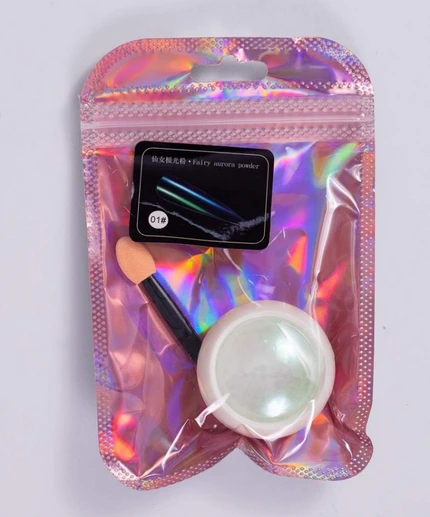 POLVO AURORA PARA UÑAS CON APLICADOR (1 UND - BOLSA)