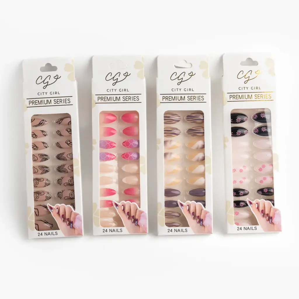 UÑAS PRESS ON VARIOS DISEÑOS (10 UND - CAJA)