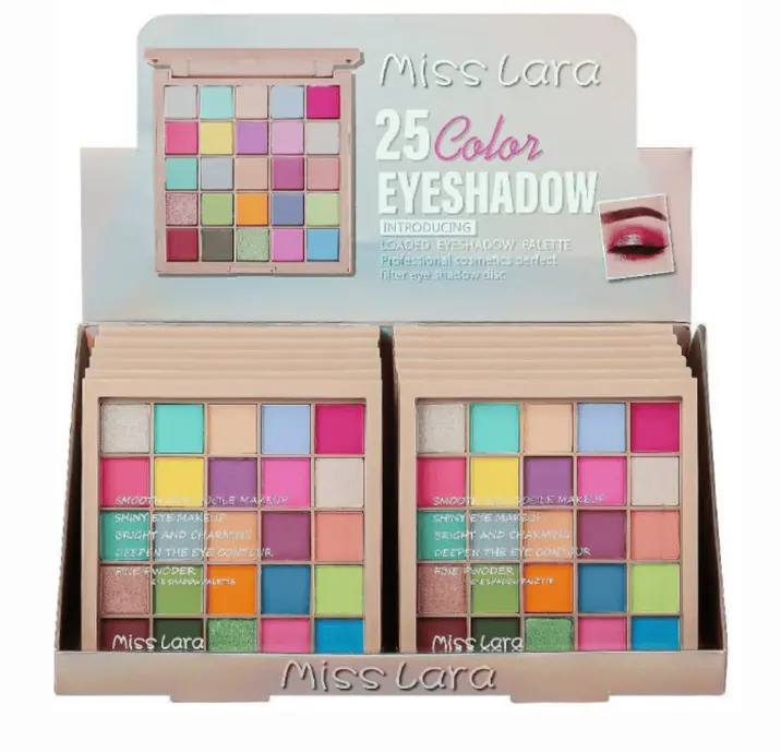 PALETA DE SOMBRAS PARA OJOS 25 COLORES MISS LARA  (32.5 G - CAJA)