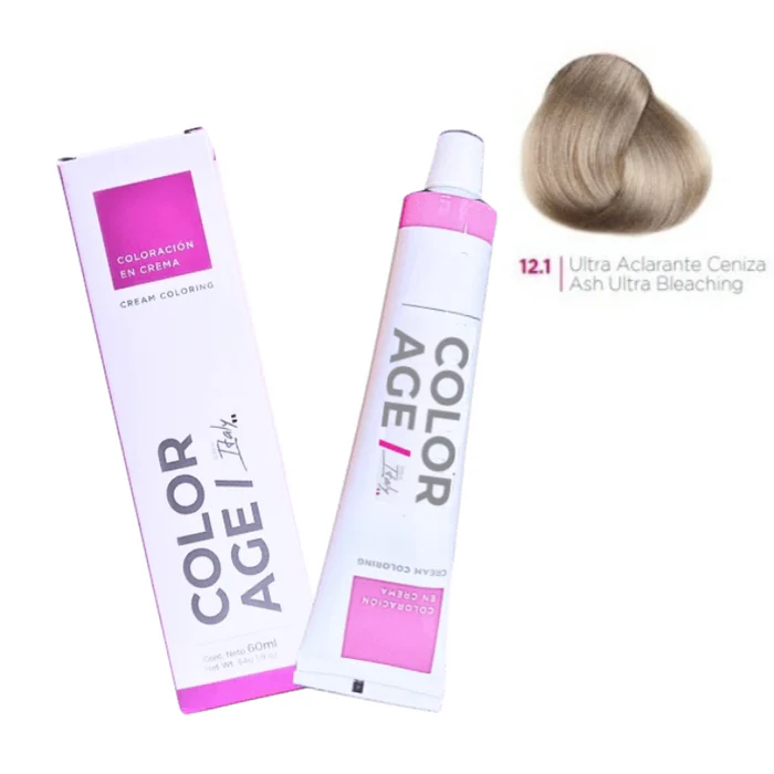 ColorAge COLORACION EN CREMA 12.1 (ULTRA ACLARANTE CENIZA - 60 ML - CAJA)