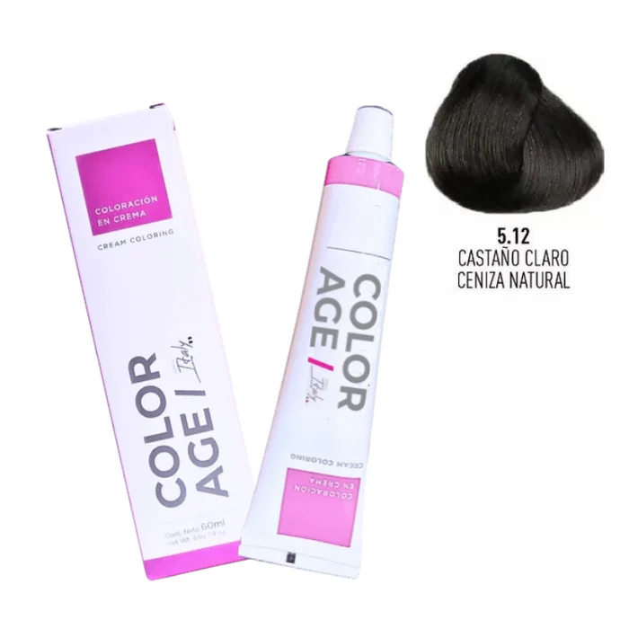 ColorAge COLORACION EN CREMA 5.12  (CASTAÑO C. CENIZA NATURAL - 60 ML - CAJA)