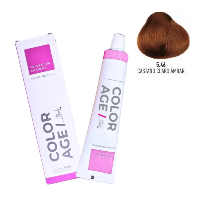 ColorAge COLORACION EN CREMA 5.46 (CASTAÑO C. AMBAR - 60 ML - CAJA) COLOR AGE
