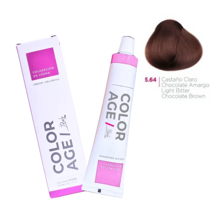 COLORACION EN CREMA 5.64 (CASTAÑO C.CHOCOLATE AMARGO - 60 ML - CAJA) COLOR AGE