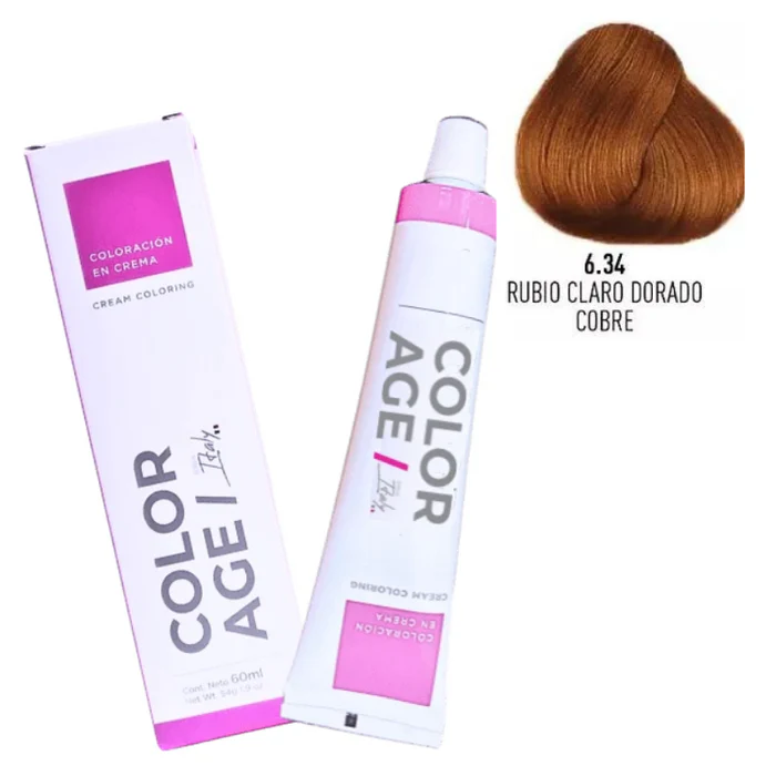 Color Age COLORACION EN CREMA 6.34 (RUBIO O. DORADO COBRE - 60 ML - CAJA)
