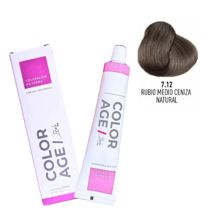 Color Age COLORACION EN CREMA 7.12 (RUBIO M. CENIZA NATURAL - 60 ML - CAJA)