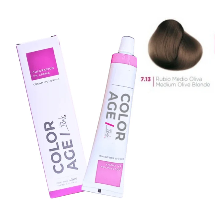 Color Age COLORACION EN CREMA 7.13 (RUBIO MEDIO OLIVA - 60 ML - CAJA)