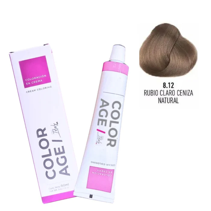 Color Age COLORACION EN CREMA 8.12 (RUBIO CLARO CENIZA NATURAL - 60 ML - CAJA)