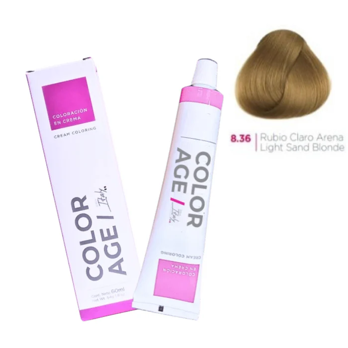 COLORACION EN CREMA 8.36 (RUBIO CLARO ARENA - 60 ML - CAJA) COLOR AGE