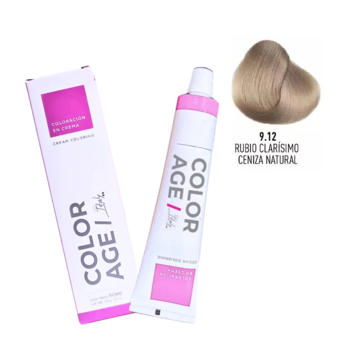 Color Age COLORACION EN CREMA 9.12 (RUBIO C/ CENIZA NATURAL - 60 ML - CAJA)