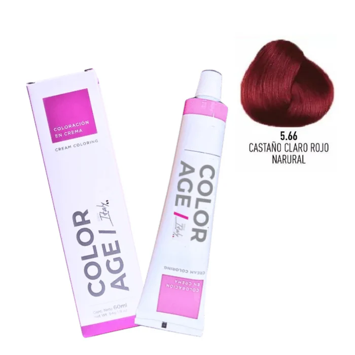 Color Age COLORACION EN CREMA 5.66 (CASTAÑO C. ROJO NATURAL- 60ML - CAJA)