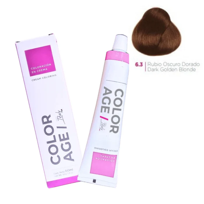 Color Age COLORACION EN CREMA 6.3 (6.3 RUBIO OSCURO DORADO - 60ML - POMO)