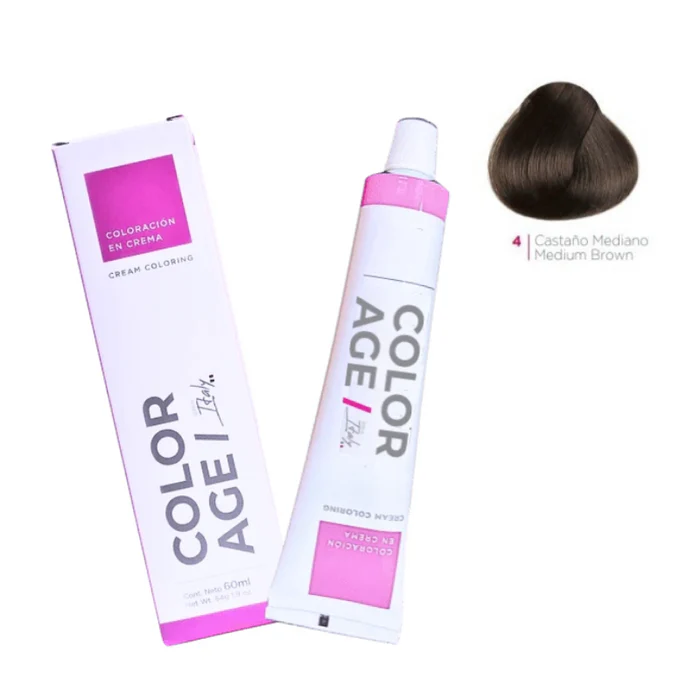 ColorAge COLORACION EN CREMA 4 (CASTAÑO MEDIANO - 60 ML - CAJA)