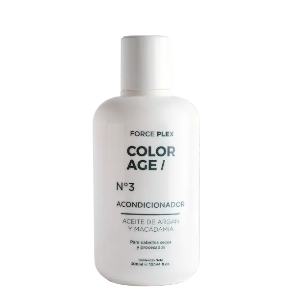 [48003] Force Plex ACONDICIONADOR CON ACEITE DE ARGAN Y MACADAMIA (300 ML - POTE) COLOR AGE