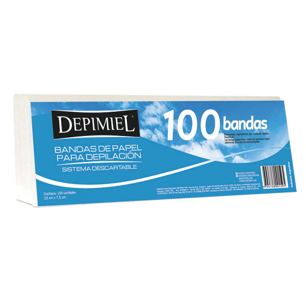 BANDAS DE PAPEL PARA RETIRAR CERA (100 UNID.)