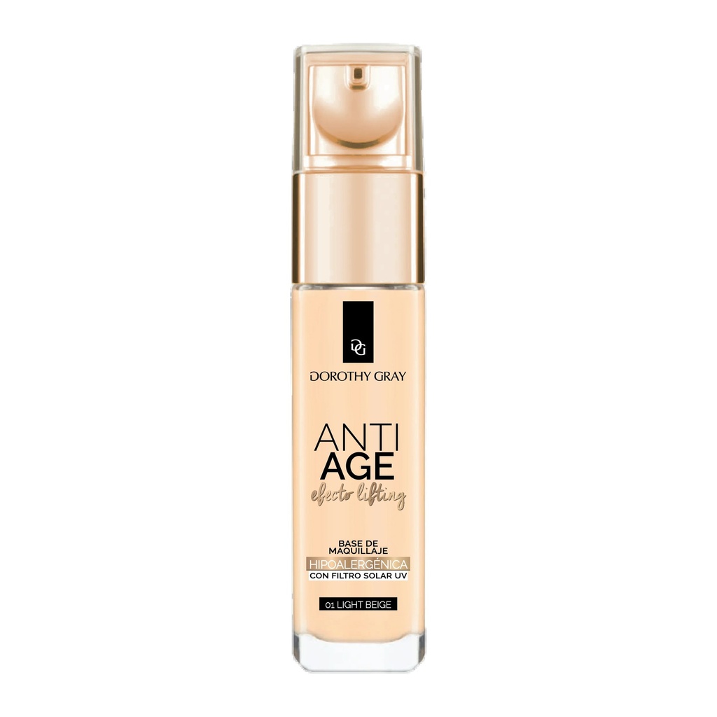 [44598] BASE MAQUILLAJE ANTI-AGE 01 (LIGHT BEIGE - 30 GR - FRASCO) DOROTHY GRAY