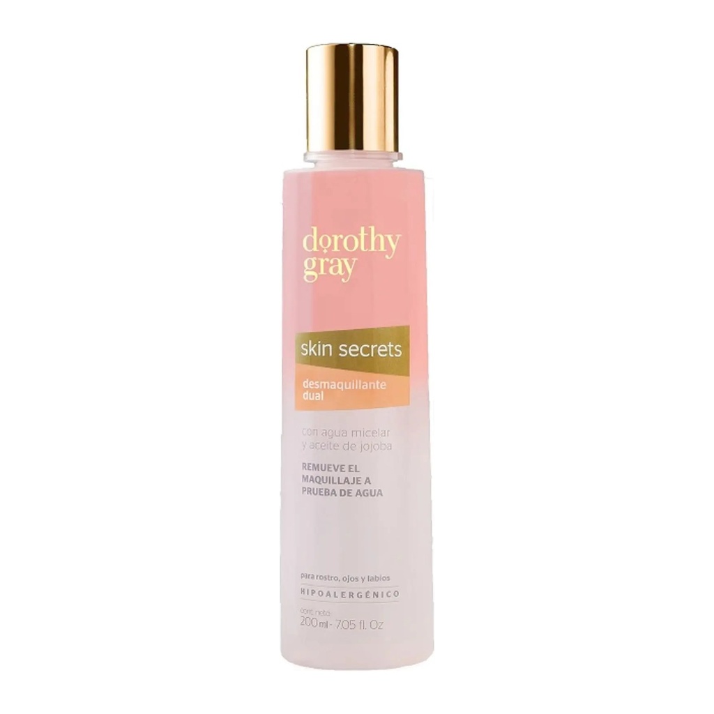 SKIN SECRETS DESMAQUILLANTE DUAL HIPOALERGENICO CON AGUA MICELAR Y ACEITE DE JOJOBA (200ML - FRASCO) DOROTHY GRAY