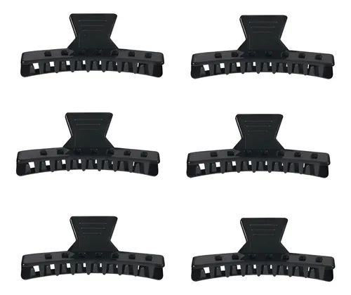 BROCHE PLASTICO GRANDE NEGRO (6UNIDADES - BOLSA)