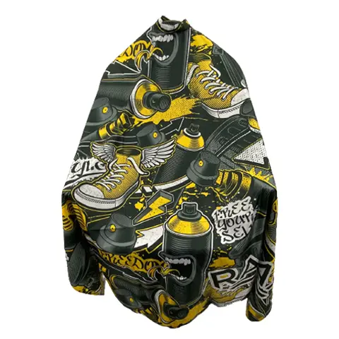 CAPA BARBERO GRAFFITI 100% POLIESTER 140X160 (1 UND - BOLSA)