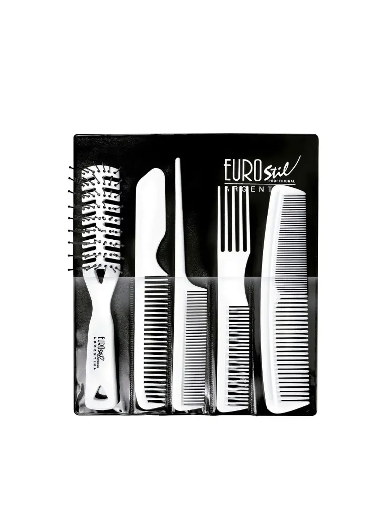 ESTUCHE 4 PEINES PROF. Y UN ESQUELETO LINEA BLANCA  (4 UNIDADES - ESTUCHE)