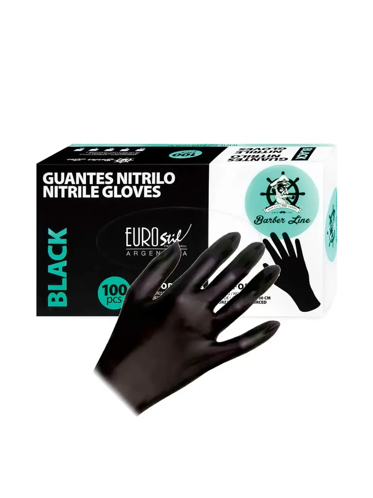 GUANTES DE NITRILO NEGRO REFORZADO 300MM (VENTA CAJA CERRADA) (100 UNIDADES)