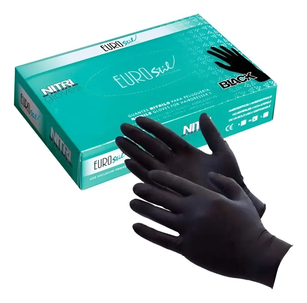 GUANTES DE NITRILO TALLA L VENTA POR PAR  (NEGROS - 20 PARES - CAJA)