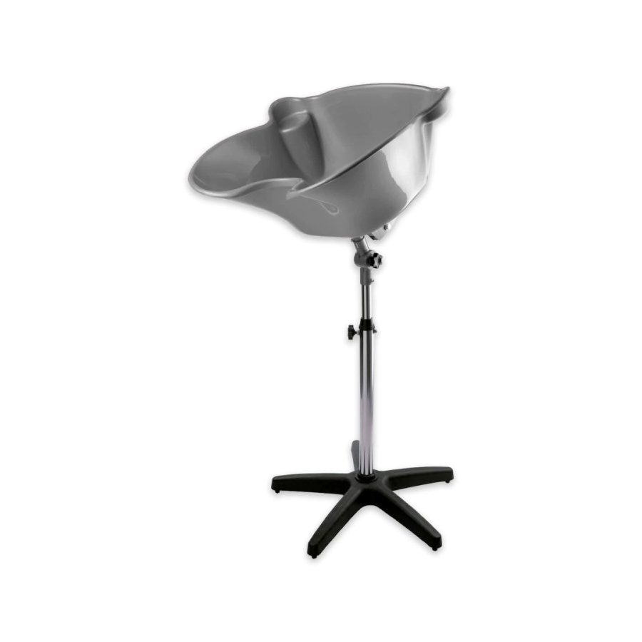 LAVACABEZAS PORTÁTIL CON PIE Y DESAGOTE GRIS (1UNIDAD - CAJA)