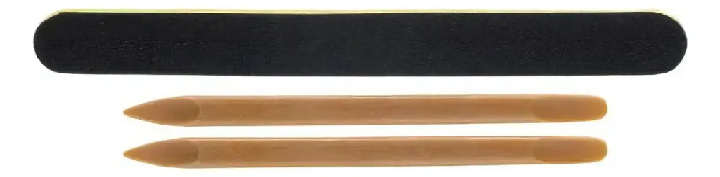 LIMA ACOLCHADA NEGRA + 2 BAJA CUTICULAS  (3 UNIDADES - PAQUETE)