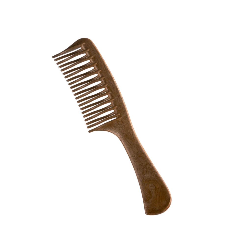 PEINE ESCARPIADOR PUA DOBLE PEQUEÑO COLOR MADERA (CAFE - 1 UND - BOLSA)