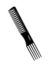 PEINE AHUECADOR CURVADO NEGRO 19 CM (X UNIDAD)