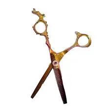 TIJERA DORADO Y AZUL CON DIAMANTE AM120