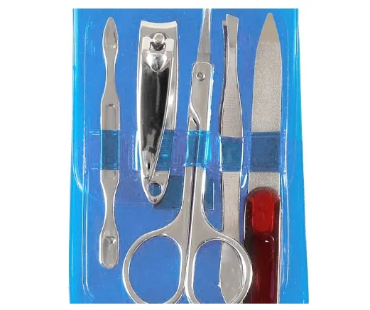 NECESSER TRANSPARENTE X5 PIEZAS ( AZUL)