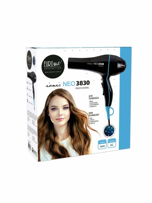SECADOR PROFESIONAL NEO 3830 IONICO CON TURMALINA 2000 W 