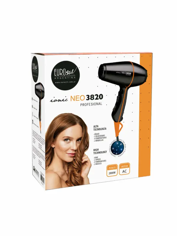 SECADOR PROFESIONAL NEO 3820 IONICO CON TURMALINA 2000W