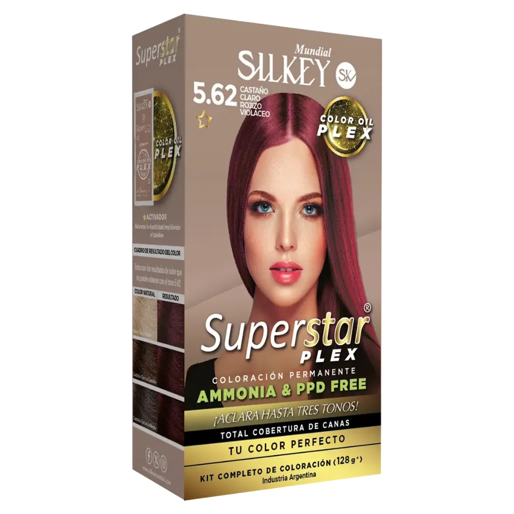 SUPERSTAR PLEX (N-5.62 CASTAÑO CLARO ROJIZO VIOLACEO) KIT COMPLETO