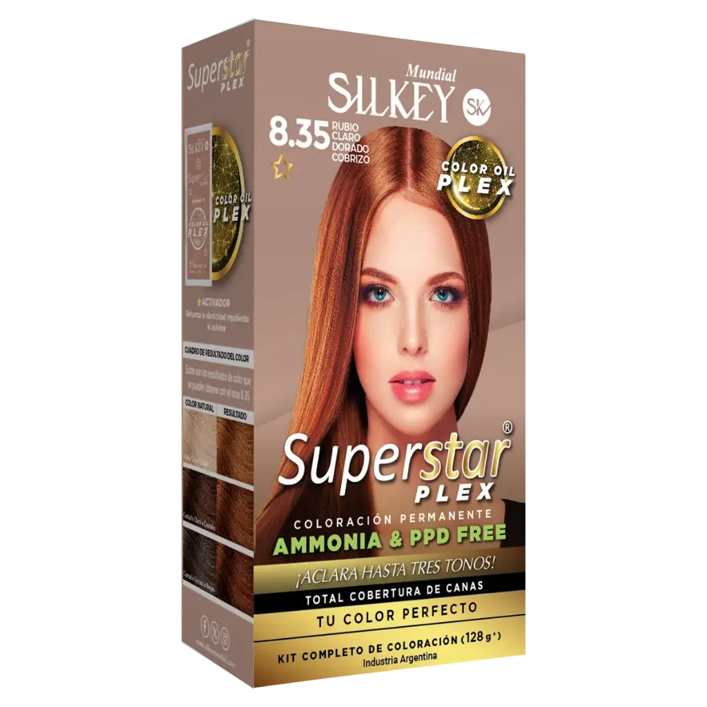 SUPERSTAR PLEX (N-8.35 RUBIO CLARO DORADO COBRIZO) KIT COMPLETO